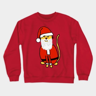 Yellow Christmas Cat in Santa Suit Crewneck Sweatshirt